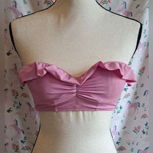 Vintage Y2K Victoria's Secret VS Pink Ruffle Mermaid Swim Bikini Top SZ 32B